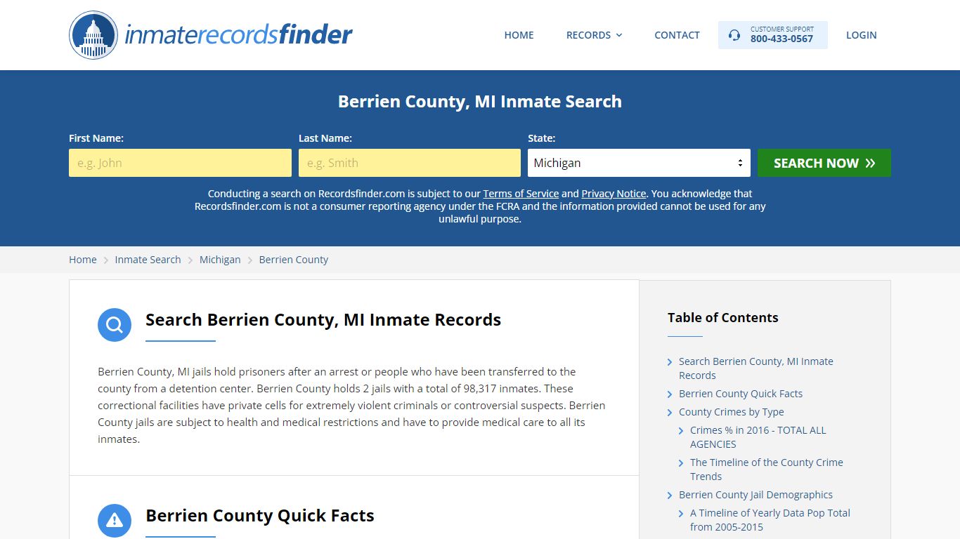 Berrien County, MI Inmate Lookup & Jail Records Online